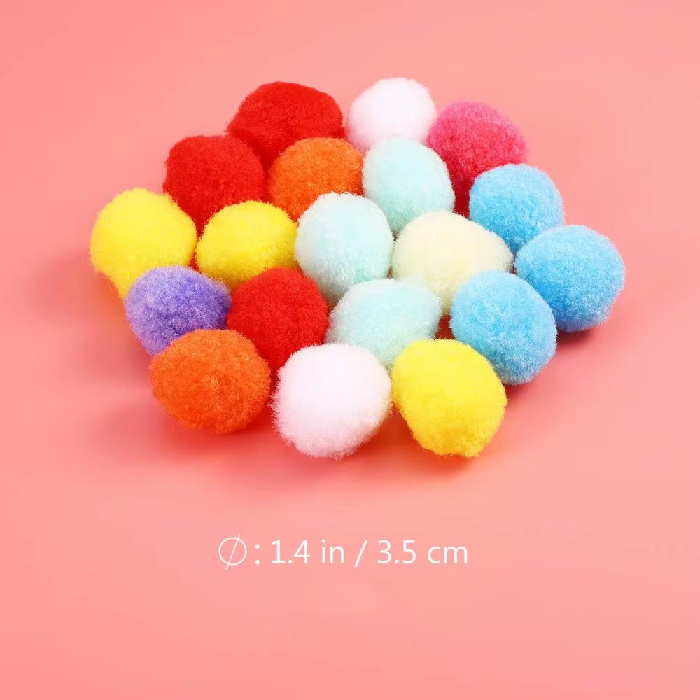 Colorful Cat Toys Ball Plush Wool Funny Interactive Balls Pet Toys for Kitten Kitty Bulk Pack Pet Accessories Product for Cats