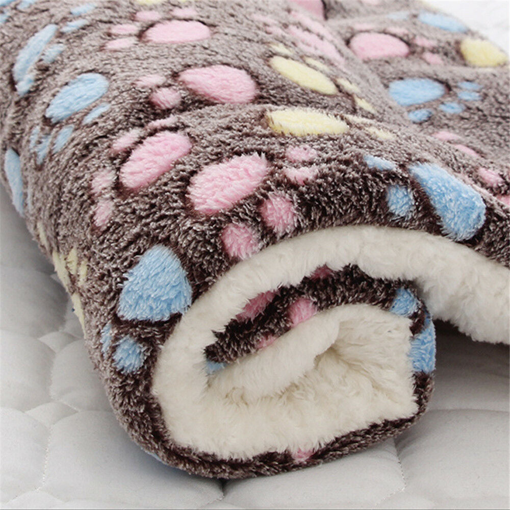 WARM PET BLANKET PAD CAT DOG BED SOFT FLEECE MAT WARM THERMAL RUG Pet Beds