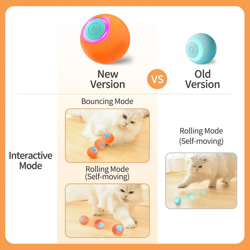 Smart Pet Toys Cat Bouncing Ball Automatic Rolling Ball Interactive Training Self-Moving Electric Toys Pet Accessories