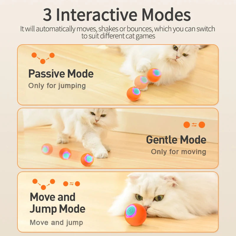 Smart Pet Toys Cat Bouncing Ball Automatic Rolling Ball Interactive Training Self-Moving Electric Toys Pet Accessories