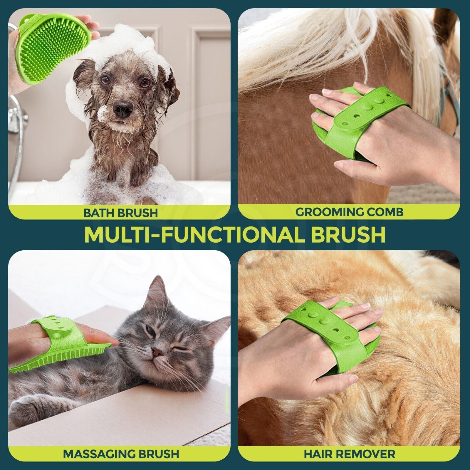 Dog Grooming Mitt Pet Glove Brush | Cat Fur Hair Remover Deshedding Hand Massage