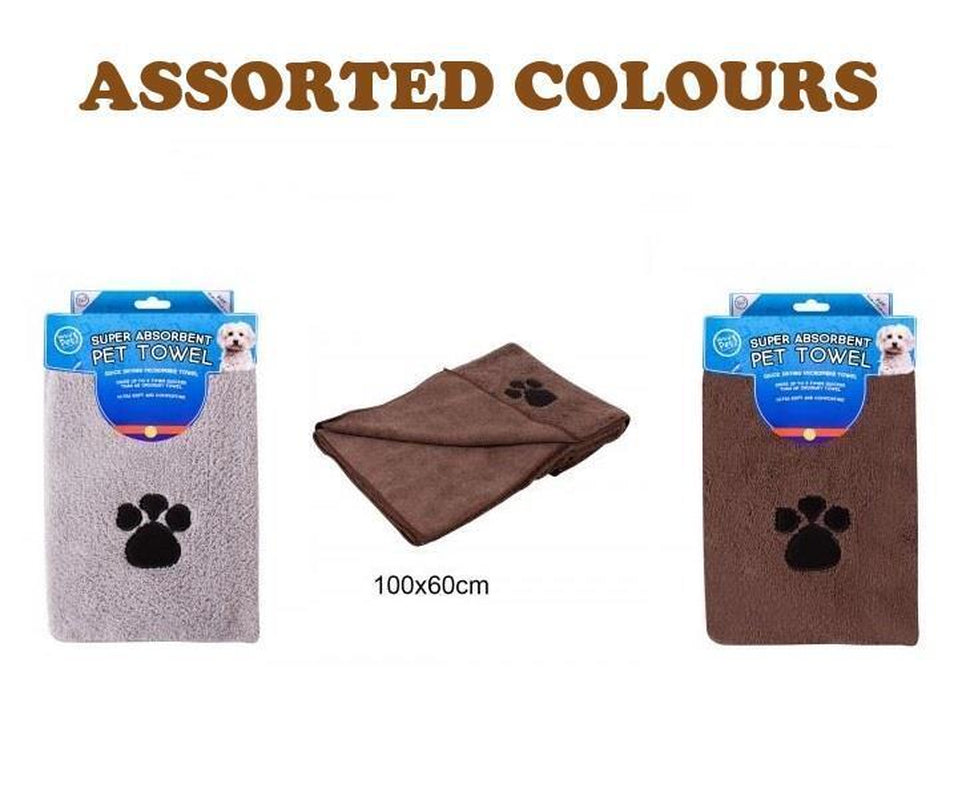 Pet Towel Microfibre Super Absorbent Dog Puppy Cat Kitten Pet Fast Drying