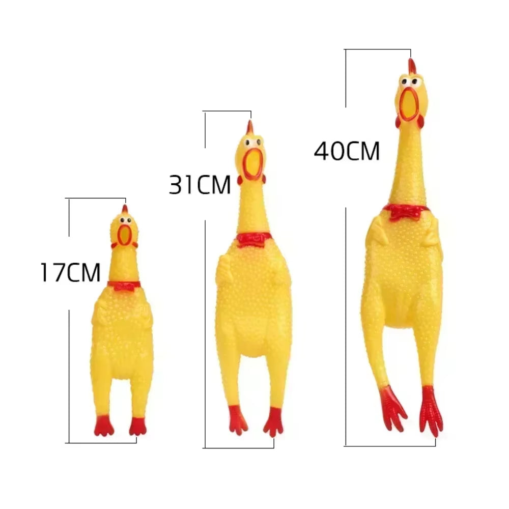 Pet Dog Chew Toys Things for Dogs New Exhaust Chicken Fun and Durable Interactive Dog Toy Yellow Rubber 17CM 31CM Accessories