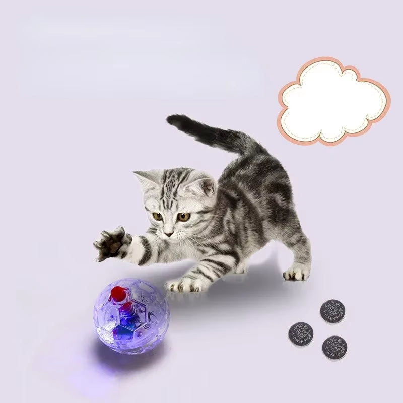 1Pcs Interactive Cat Ball Toy Flash Paranormal Equipment Ghost Toy up Motion Balls Toy Light Pet Pet Flash Hunting Motion