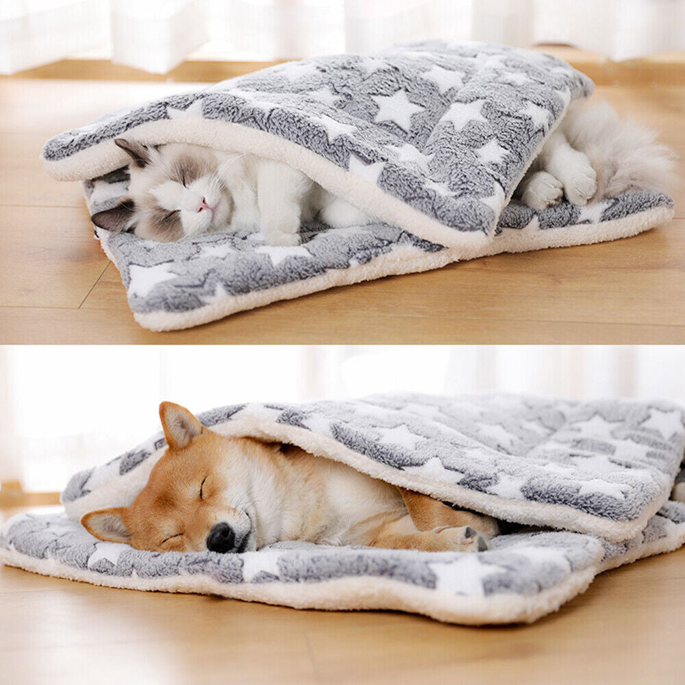 WARM PET BLANKET PAD CAT DOG BED SOFT FLEECE MAT WARM THERMAL RUG Pet Beds