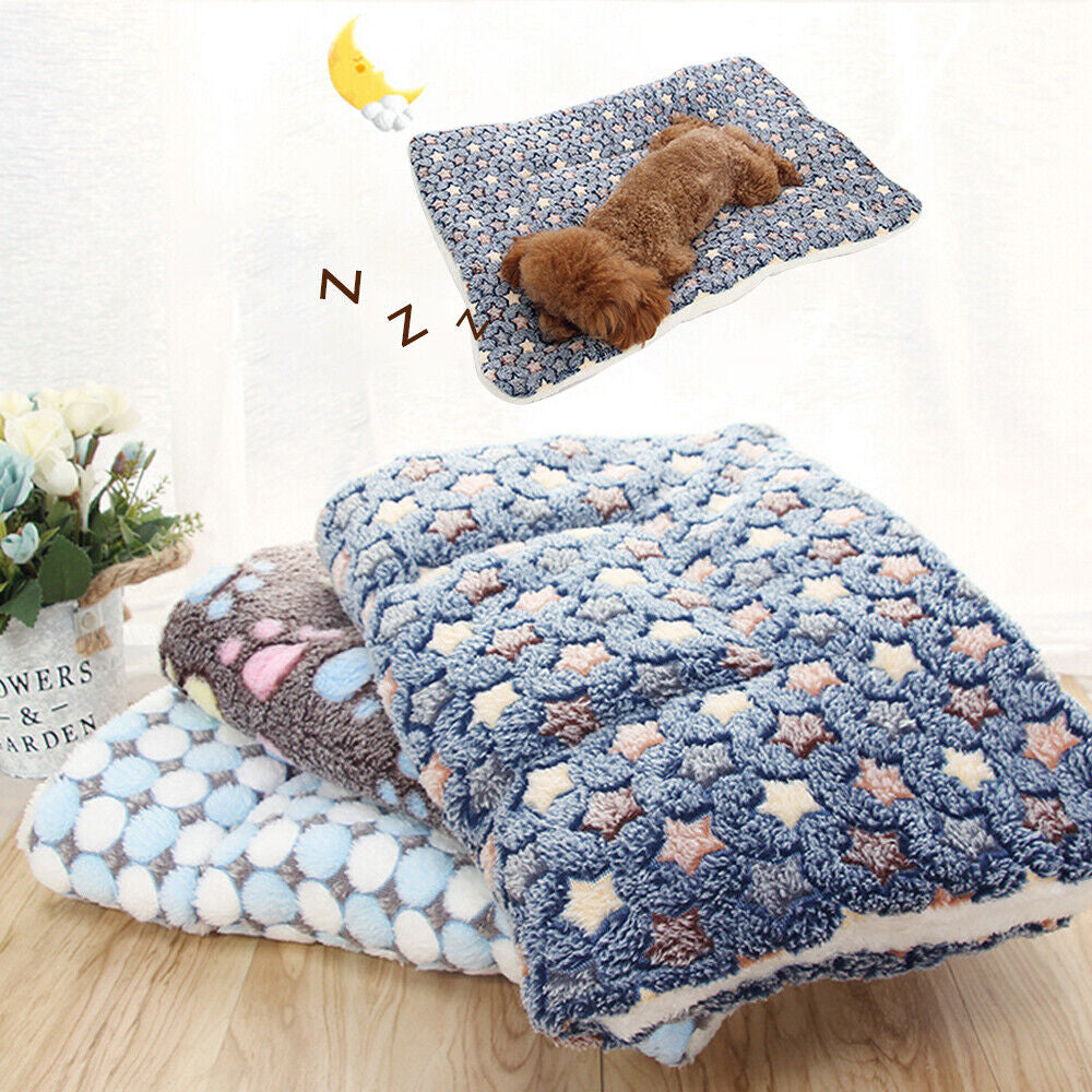 WARM PET BLANKET PAD CAT DOG BED SOFT FLEECE MAT WARM THERMAL RUG Pet Beds