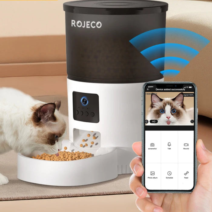 3L Automatic Pets Feeder with Carmen Smart Cat Food Dispenser for Dogs WIFI Rechargeable Feeders for Cats Remote Feeding