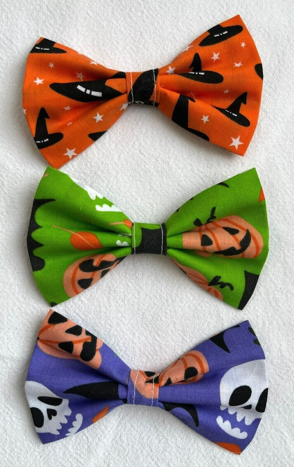 Halloween Dog Collar Accessories Bows & Bandanas Handmade in UK. Multi Sizes