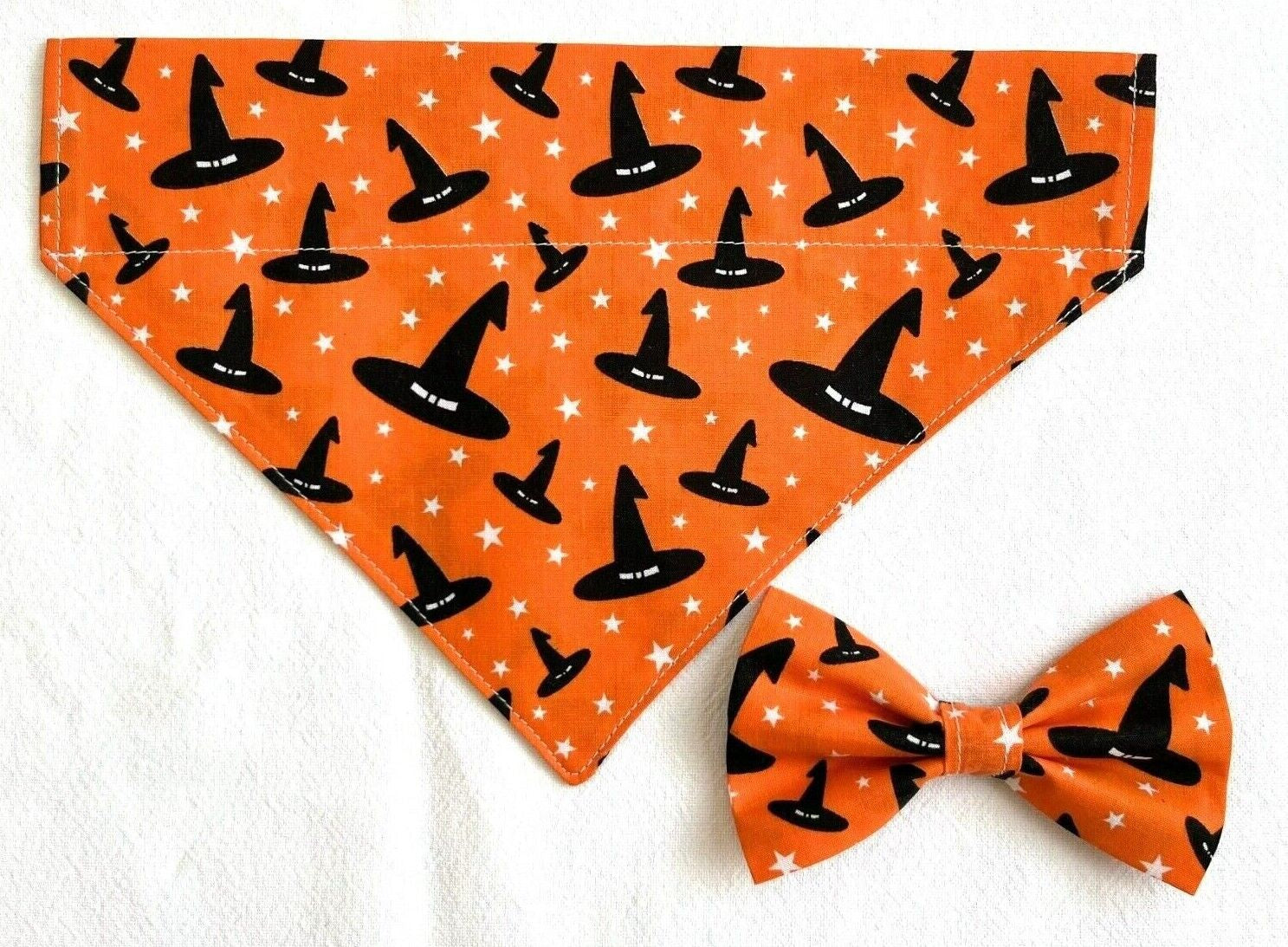 Halloween Dog Collar Accessories Bows & Bandanas Handmade in UK. Multi Sizes